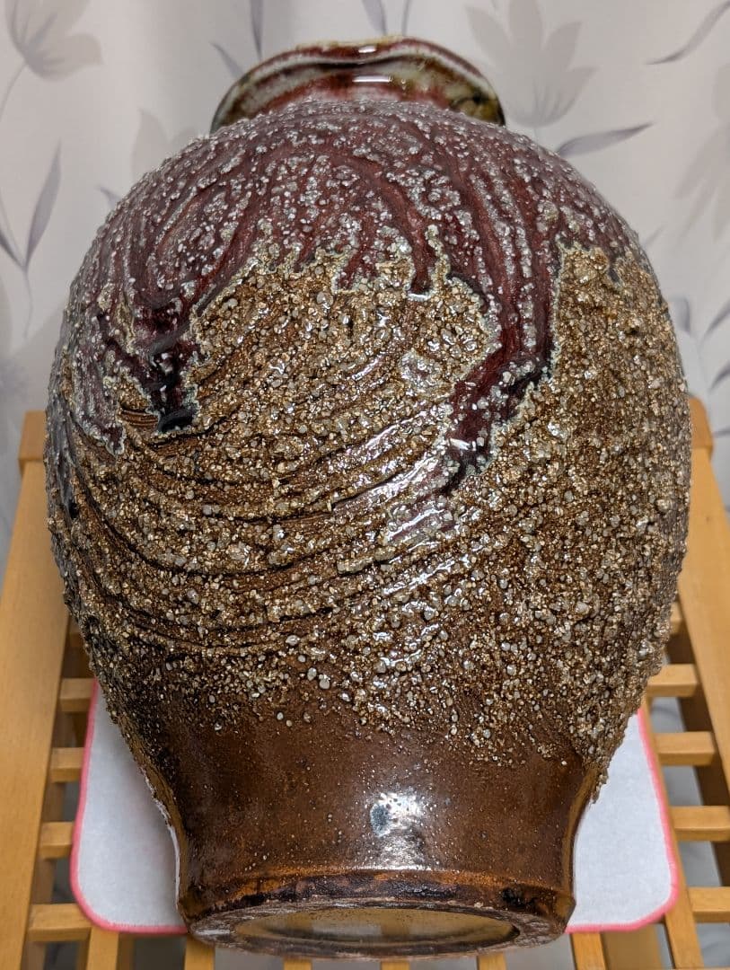 花瓶　インテリア　火色 　　石はぜ　焦げ　自然釉