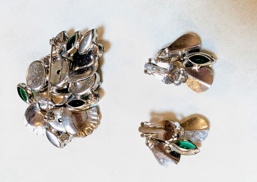 No.0339　ヴィンテージジュリアナ　ウォーターメロン＆メタル　ブローチセット