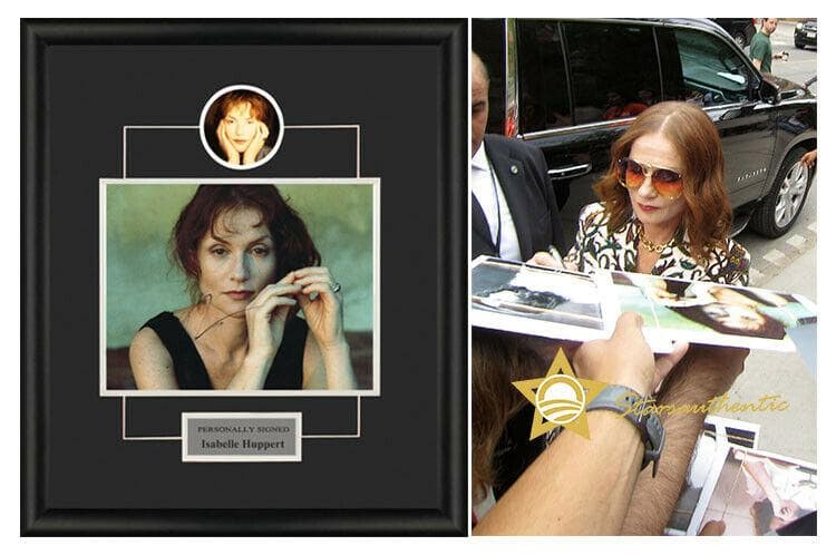 直筆サイン入り写真 イザベル・ユペール 俳優/フレーム別/SA鑑定済