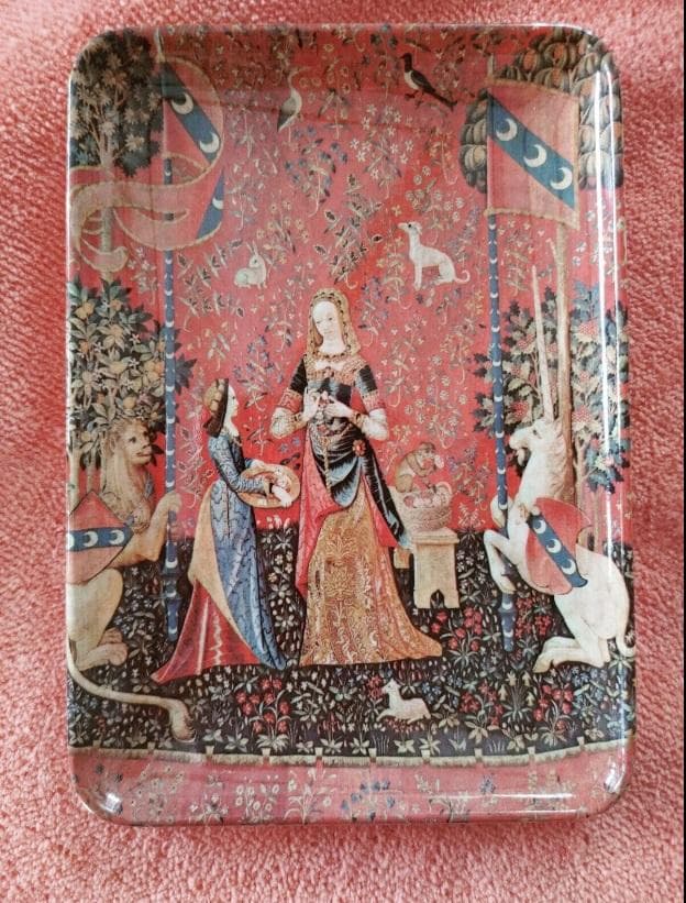 貴婦人と一角獣 我が唯一の望みに トレー 小物入 小皿 イタリア製 4枚組