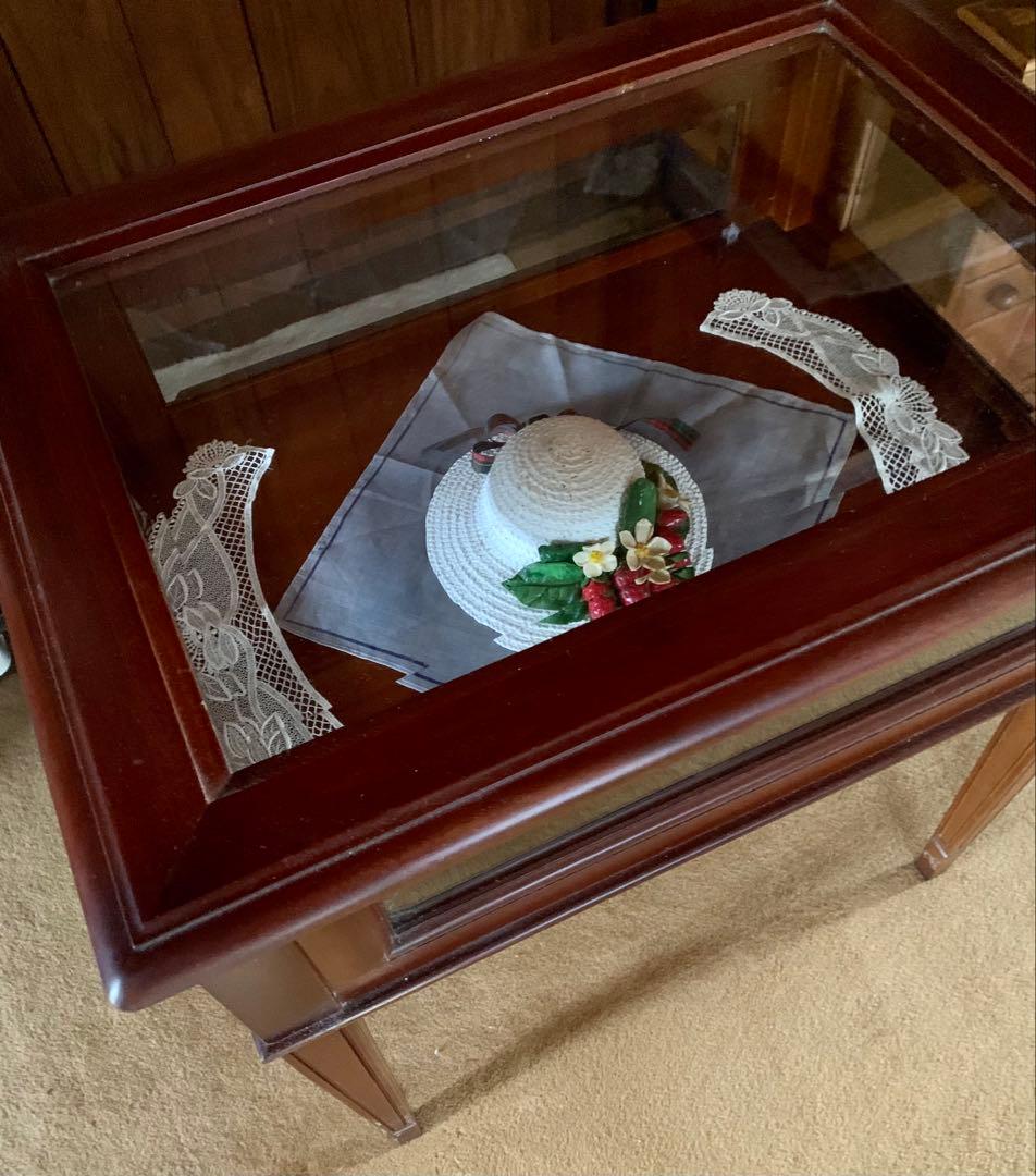 大塚家具　引取歓迎 面取ガラス硝子 コレクションテーブル/ショーケーステーブル