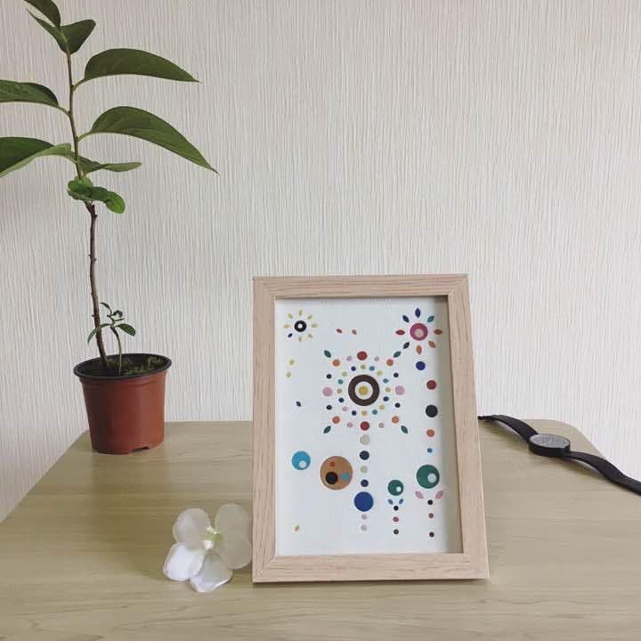 本革の絵画 革絵(かわえ) 「花」