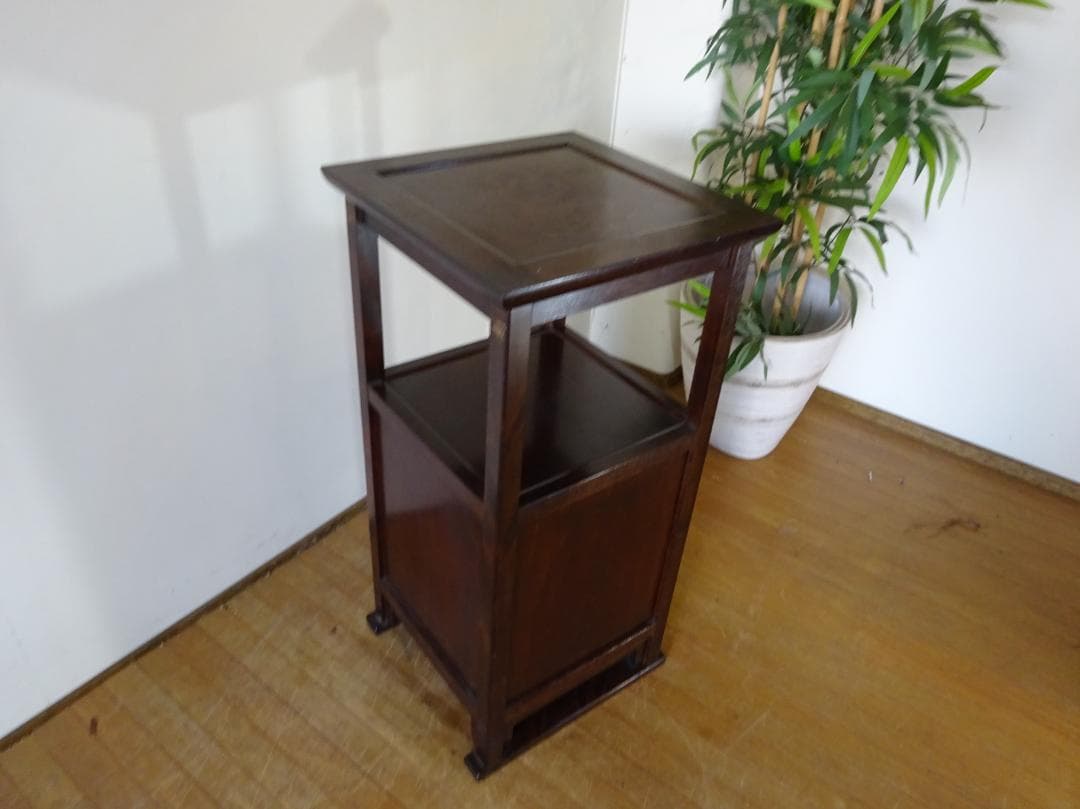 ちゃちゃ　松本民芸家具　A型電話台　ミズメザクラ　飾り台　花台　葛布　和モ