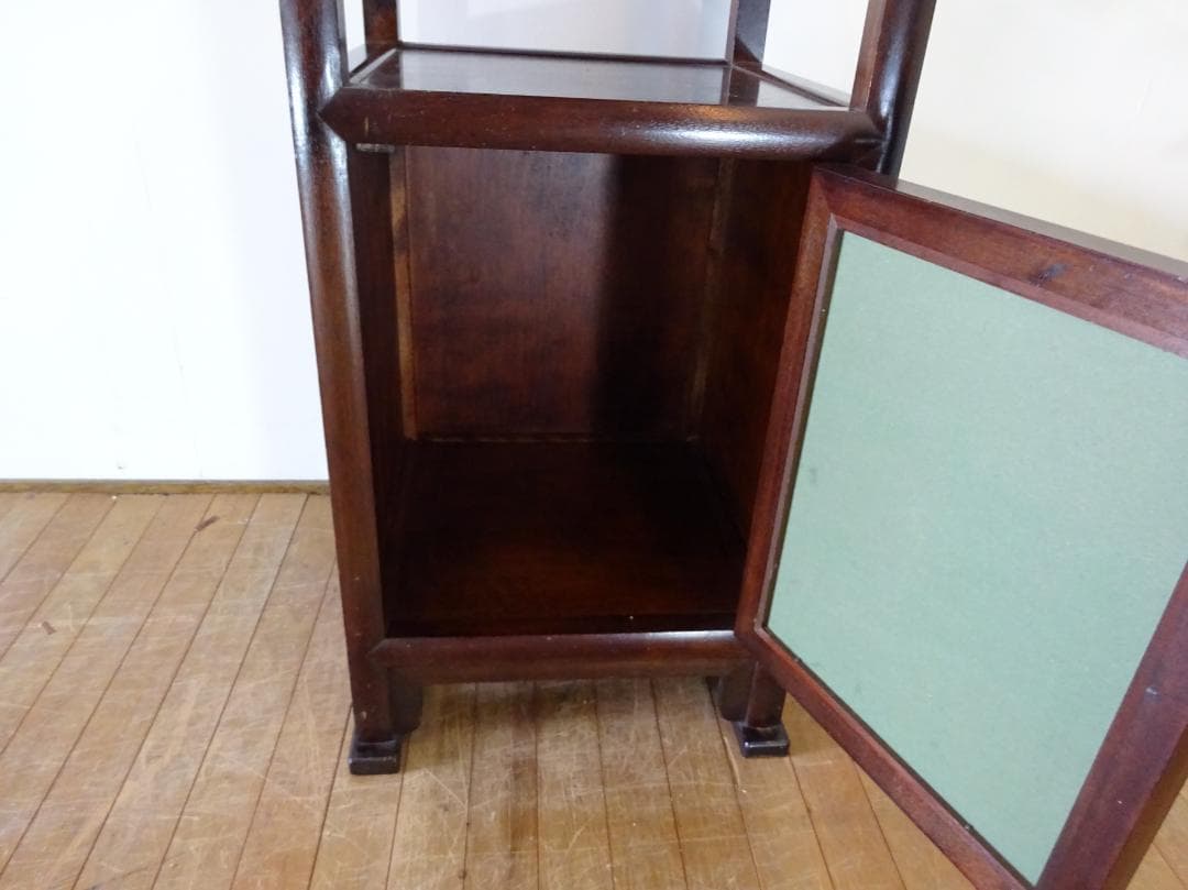 ちゃちゃ　松本民芸家具　A型電話台　ミズメザクラ　飾り台　花台　葛布　和モ