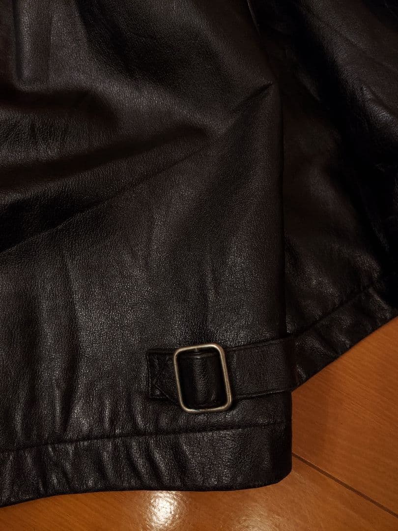 【美品】90s old GAP ブラック レザージャケット L 襟付き