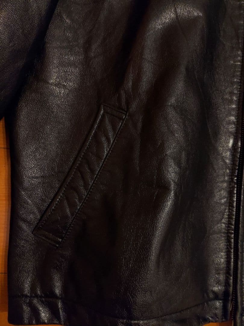 【美品】90s old GAP ブラック レザージャケット L 襟付き