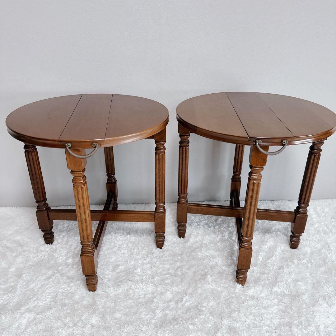 美品　アンティーク　ネストテーブル　3点セット　バタフライ式　レア　希少