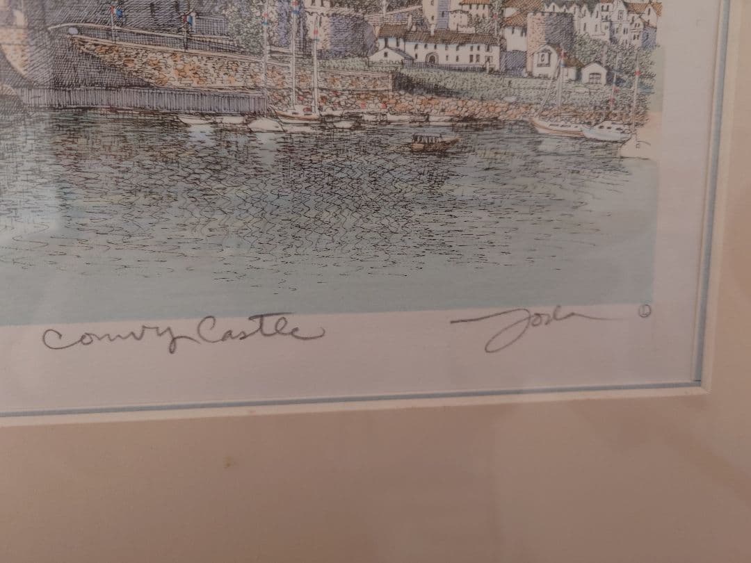 織田義郎　コンウィ城　300枚限定　サイン有　エッチング