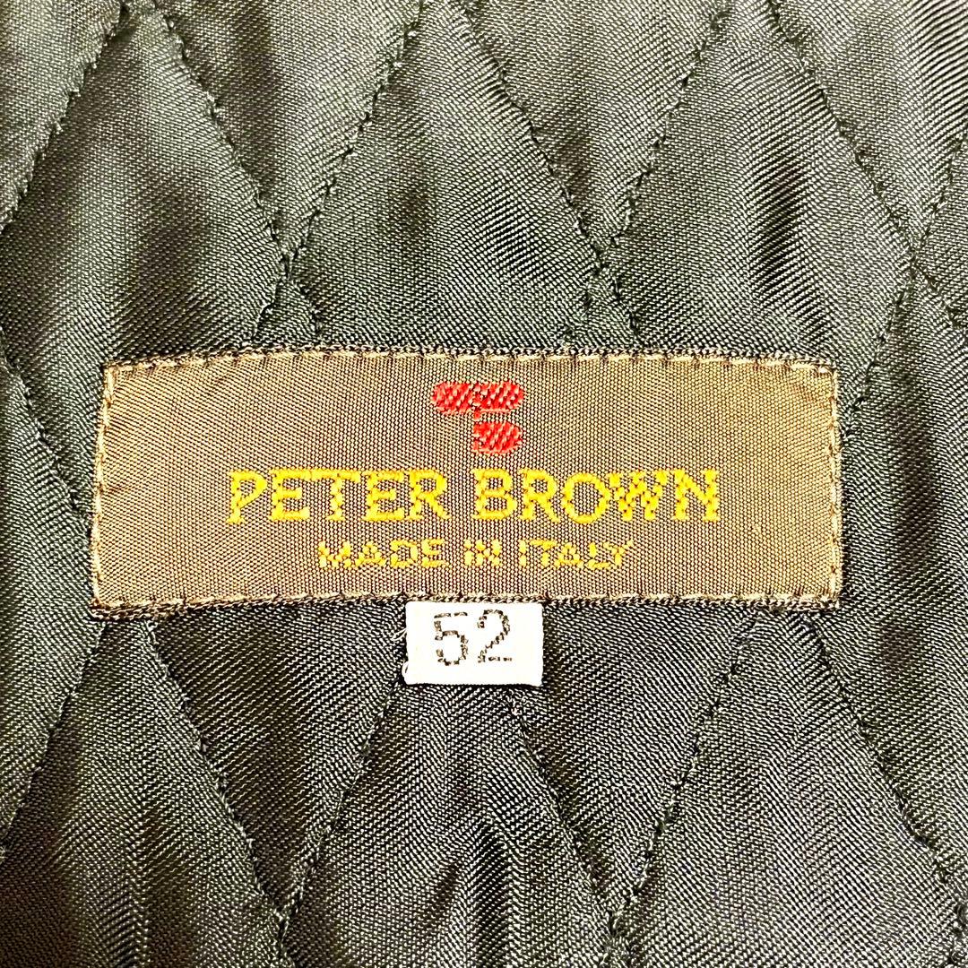 ✨希少✨PETER BROWN レザージャケット 切り替え ニット カシミヤ混