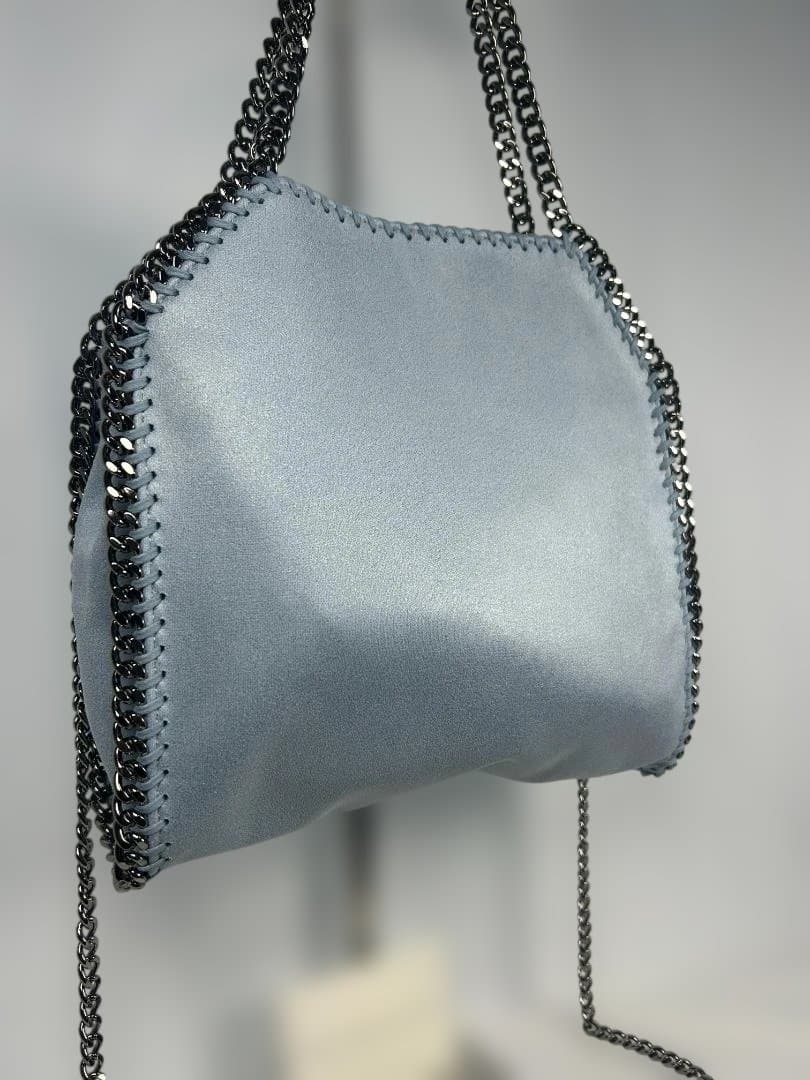 【美品】ステラマッカートニー ファラベラミニ バッグ ライトブルー シルバー