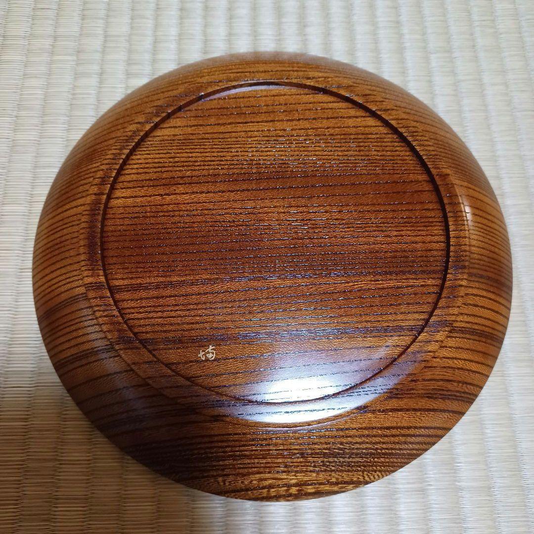 未使用　波蒔絵　拭き漆　干菓子盆　桐箱有　梨地　千筋　丸盆　茶道具　漆器　⑧