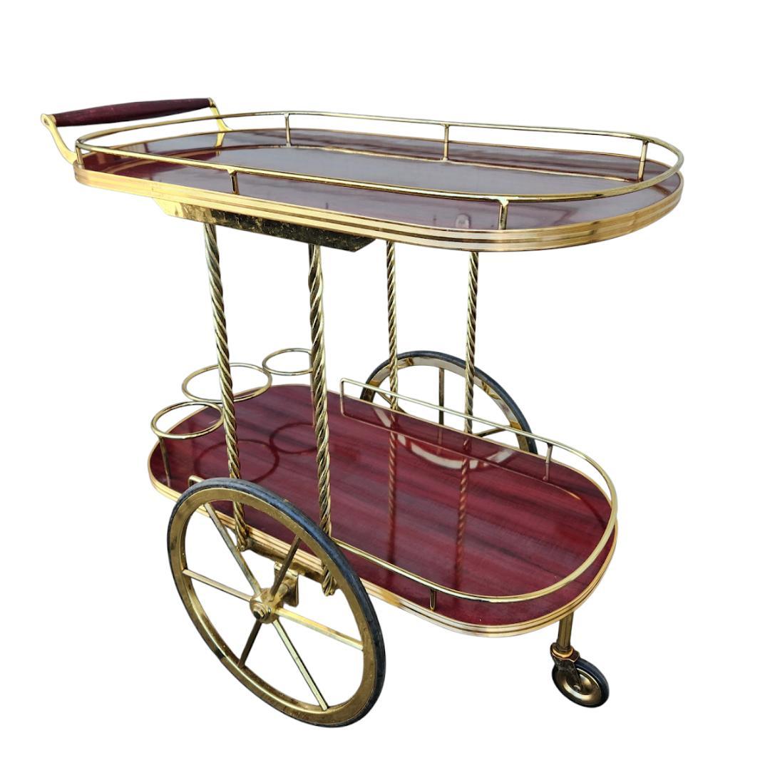 サービスカート　キッチン ワゴン ボトルラック　キッチン　アンティーク　レトロ