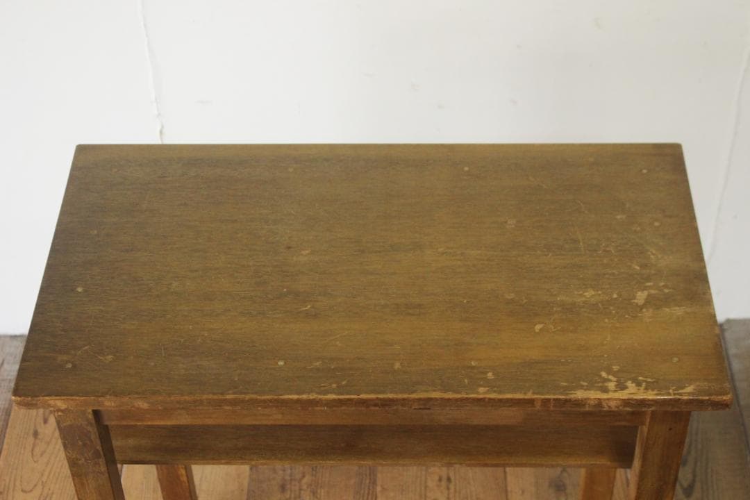 レトロ 作業台 花台 飾り台 展示台 机 ラワン材 ナチュラル ヴィンテージ