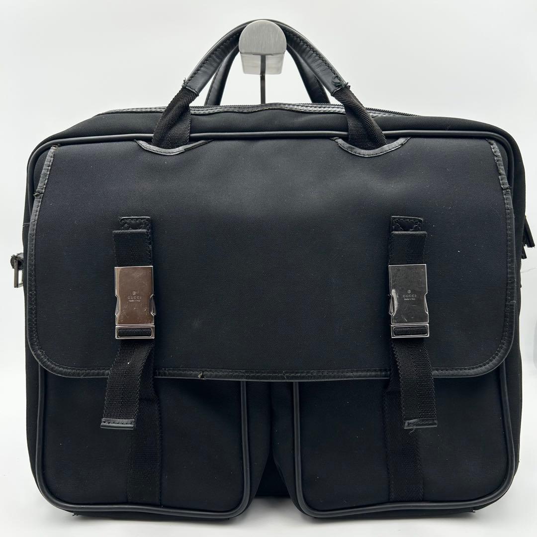 グッチ GUCCI ビジネスバッグ 2way ブラック レザー 大容量 A4収納