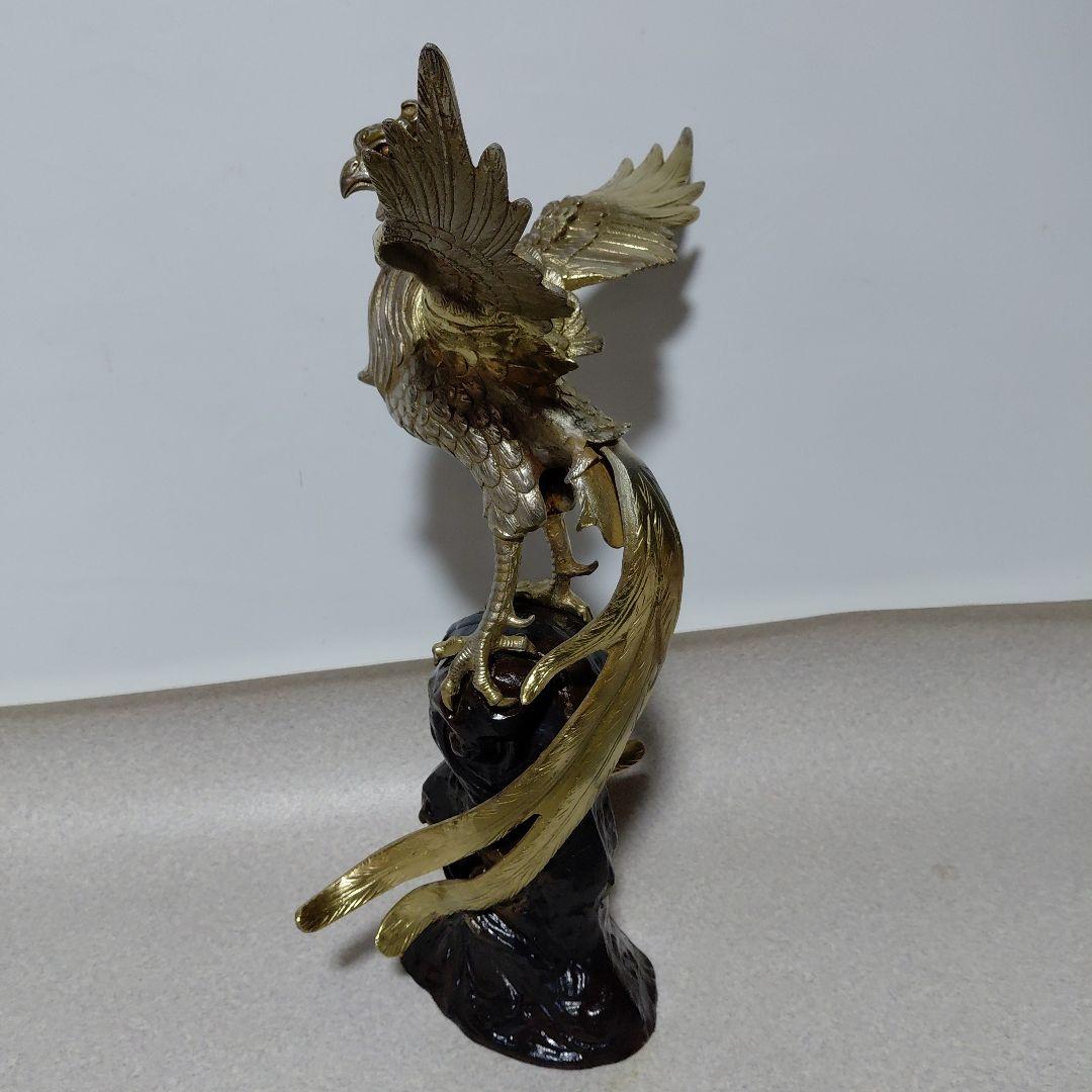鳳凰の置物　金属製　縁起物　美術品　骨董品