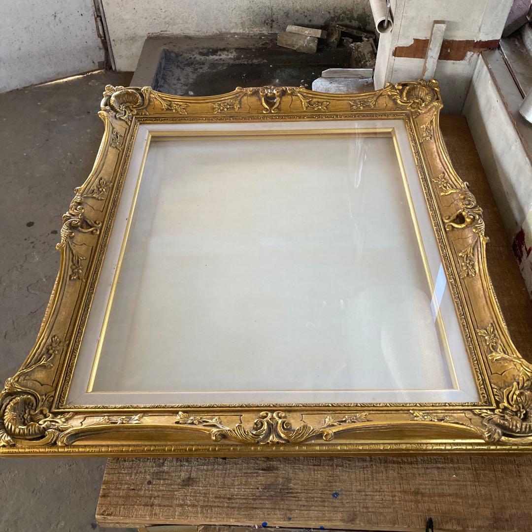 バロック調 大きい油彩額縁 F20号 金装飾 ゴールドフレーム