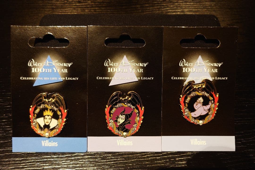 ウォルト・ディズニー 生誕100周年 ディズニーストア ヴィランズ ピンバッジ