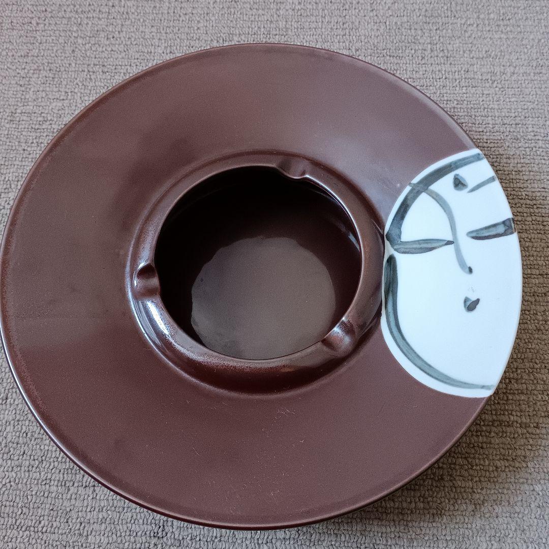 佐藤勝彦 陶器 灰皿 2点(大1小1)セット 仏様 お地蔵様 顔 希少