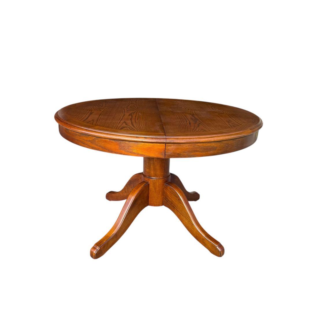 HR847 三越ブルージュ　拡張テーブル　ダイニングテーブル　丸　円　楕円