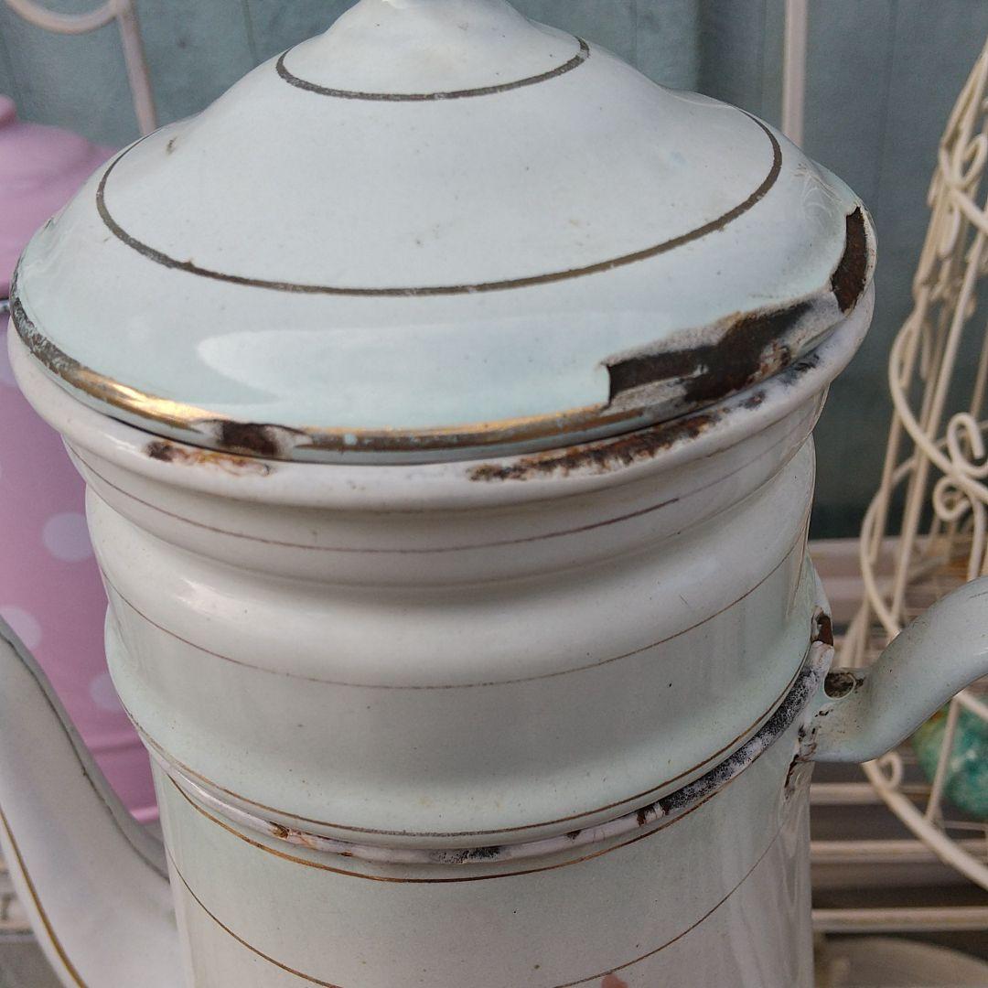 JAPY ホーロー パンジー柄 コーヒーポット