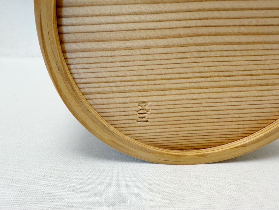 未使用 華道具 木具師 高木又三作 栗山桶 花入 手桶花器 銅落とし 刻印 共箱