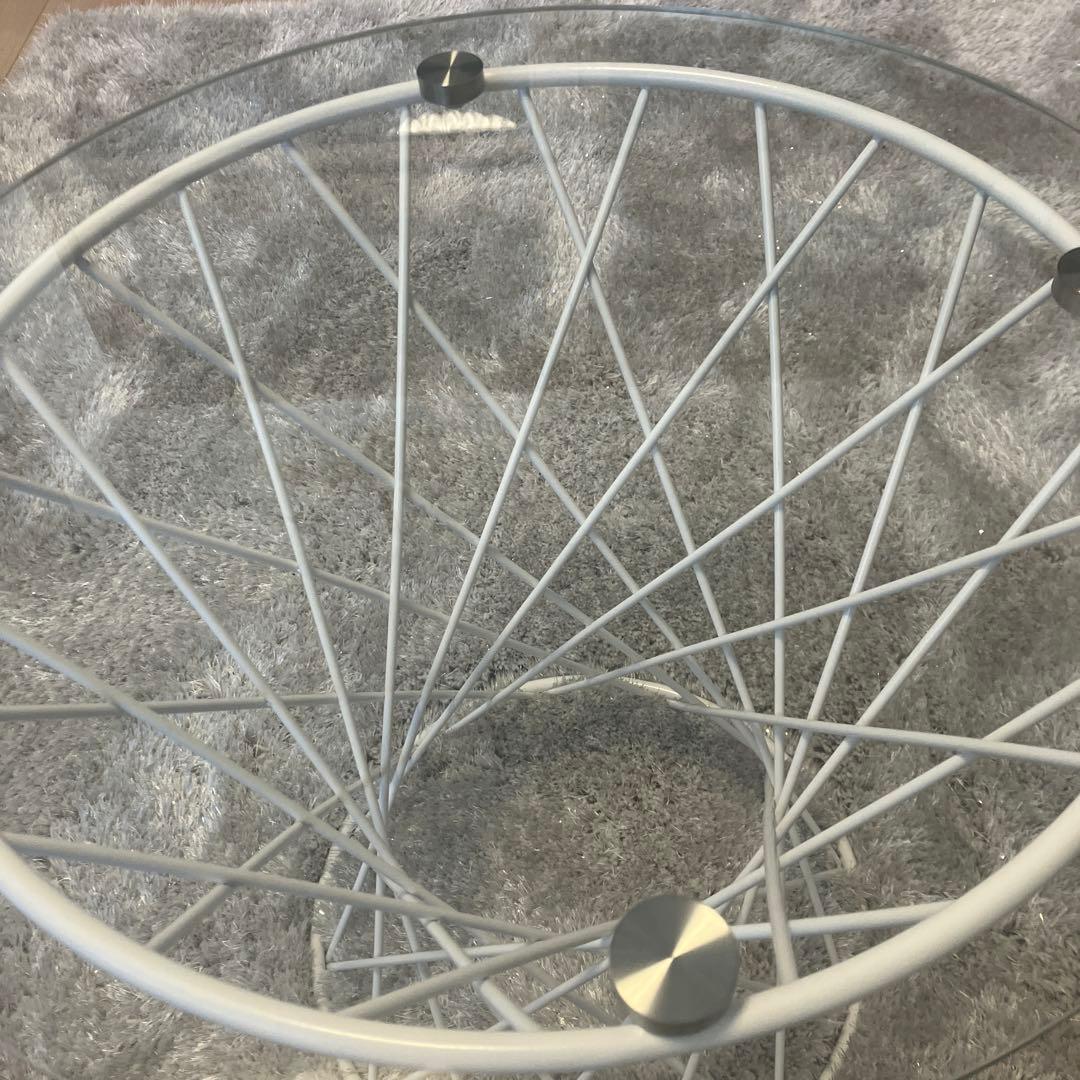 Franc Franc マーリアサイドテーブル (クリア×ホワイト)