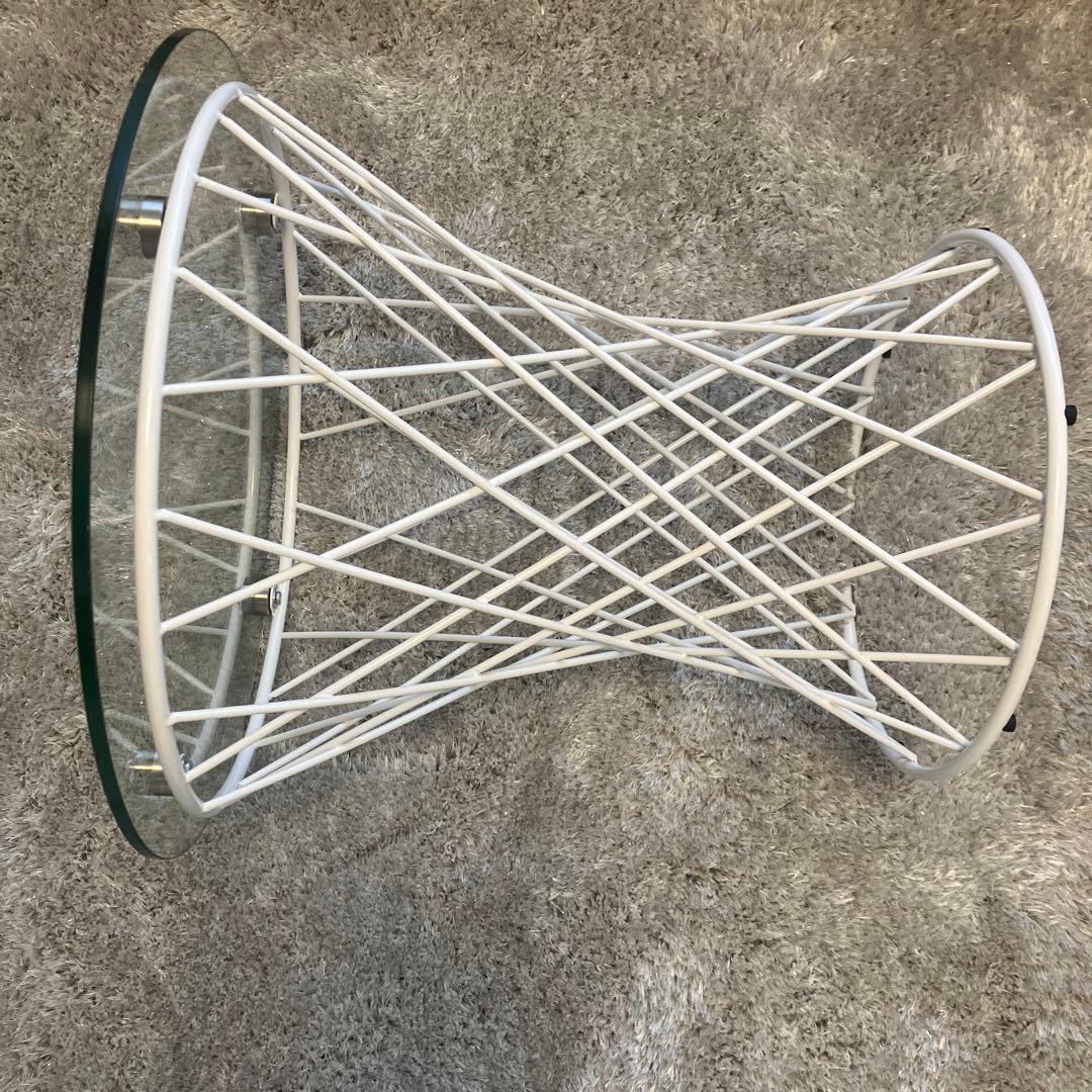 Franc Franc マーリアサイドテーブル (クリア×ホワイト)