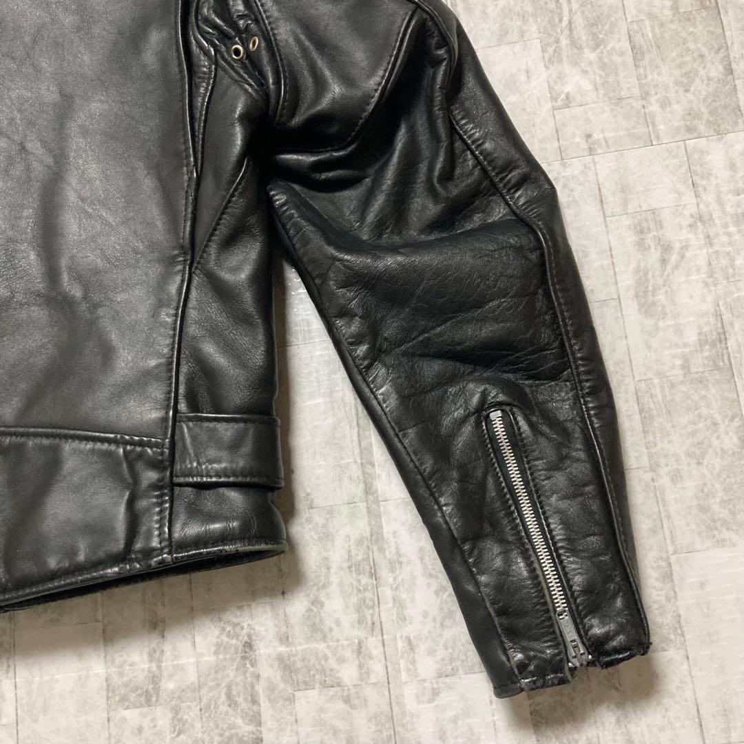 USA製 ショット 699 本革 ダブル ライダースジャケット 38 Dポケット