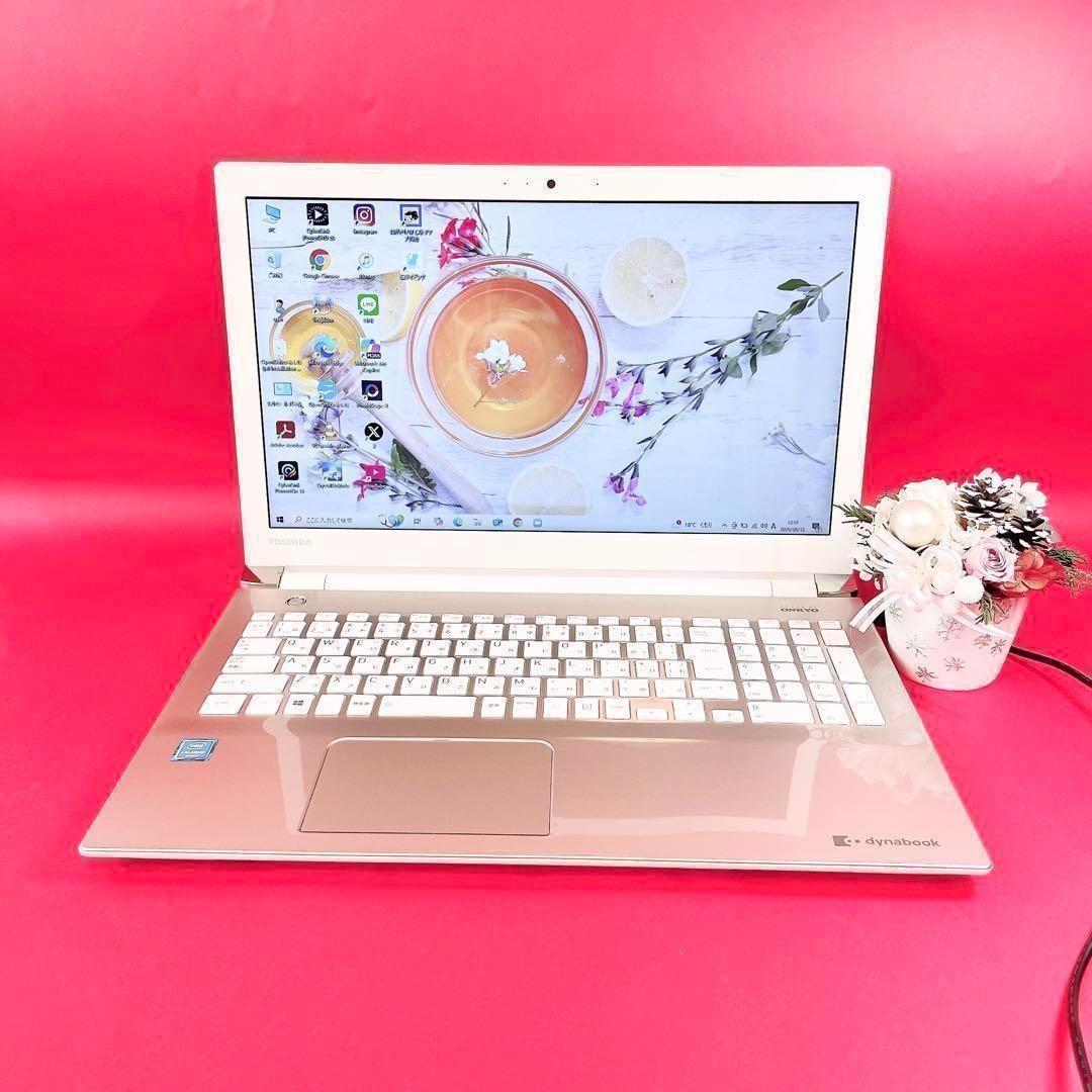 売り切れ続出‼️おしゃれゴールド薄型ノートパソコン✨️快適SSDカメラ・テンキー付き