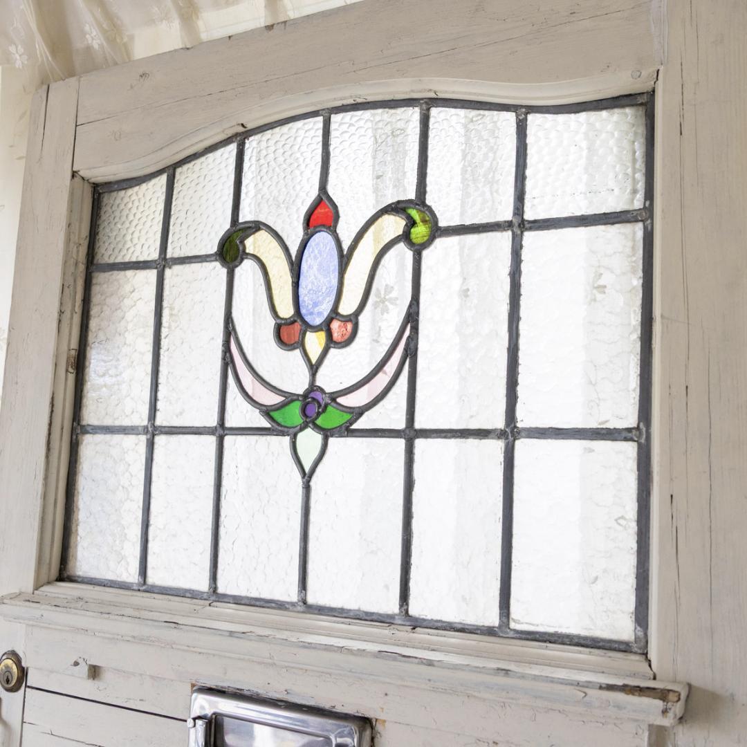 アンティークドア　ステンドグラス入り