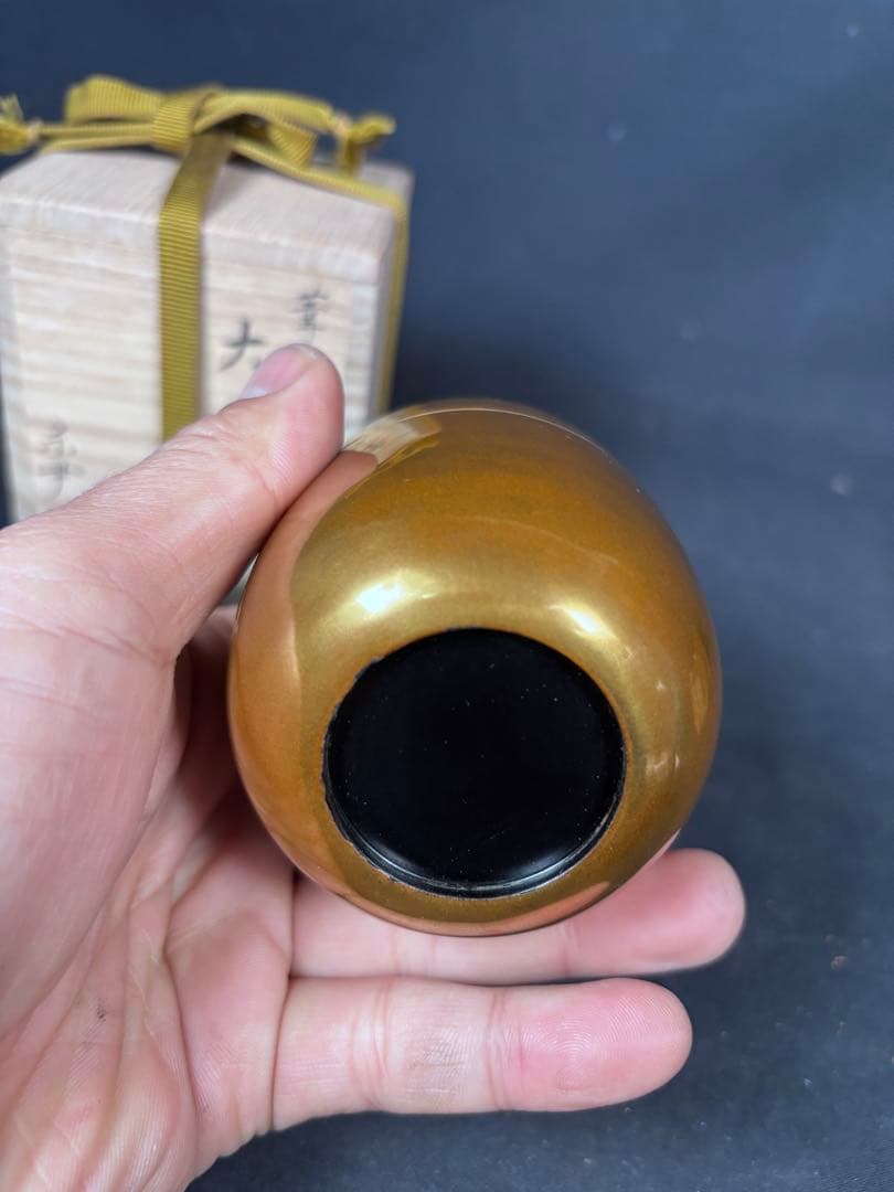 送料無料　近江八景　平棗　金蒔絵　輪島塗　名工　福久清一　蒔絵　漆器　茶道具