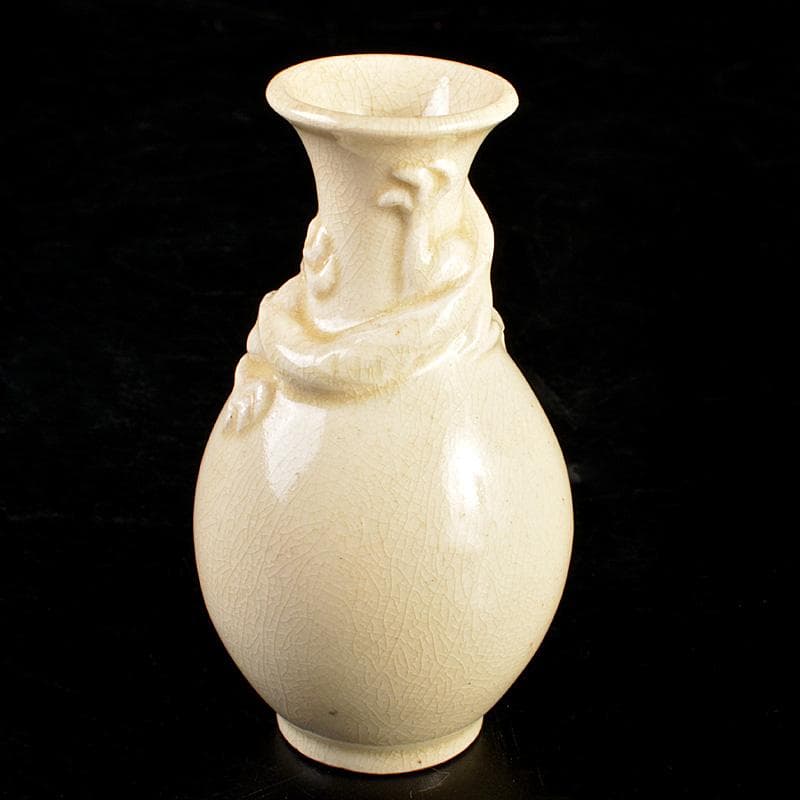 薩摩焼　白薩摩　龍貼り付け　振出　合わせ箱　V　R7395