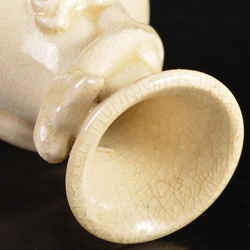 薩摩焼　白薩摩　龍貼り付け　振出　合わせ箱　V　R7395