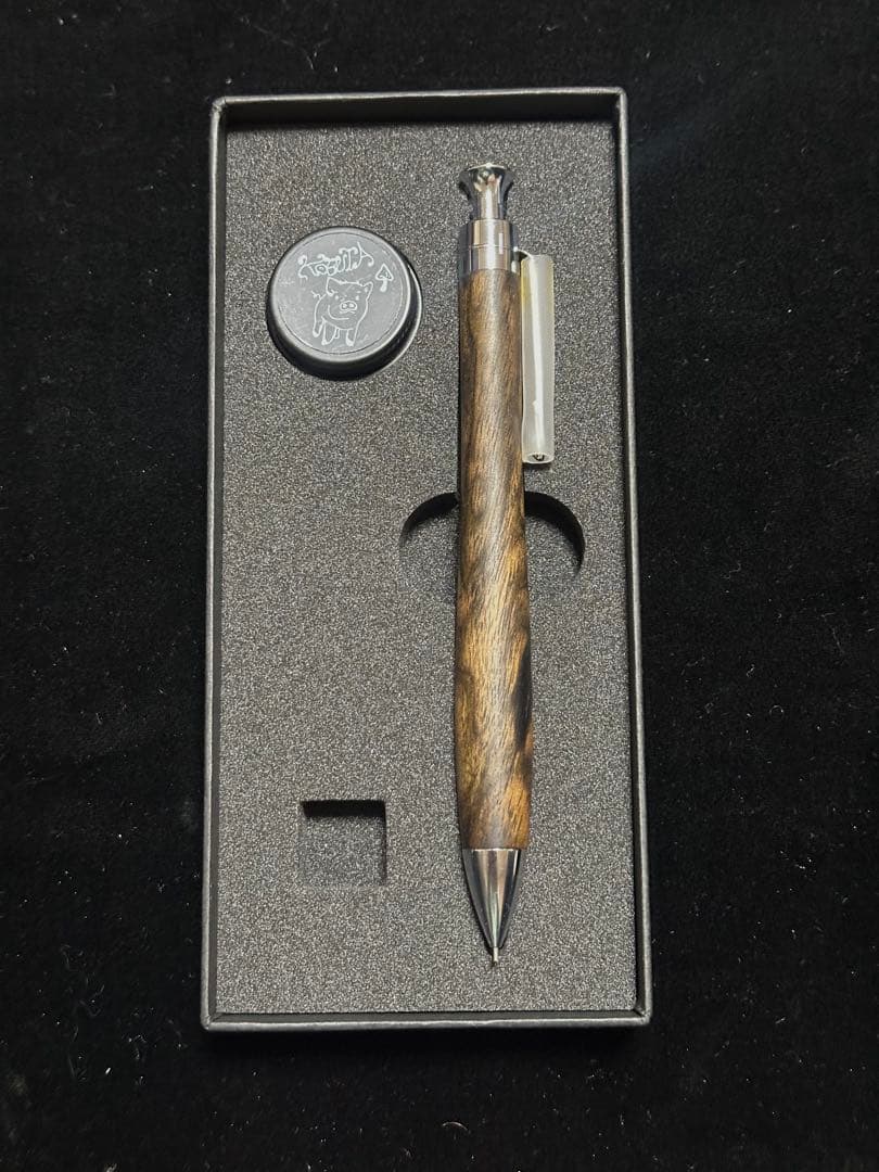 ②こぶた工房 シャープペンシル 黒柿0.3mm