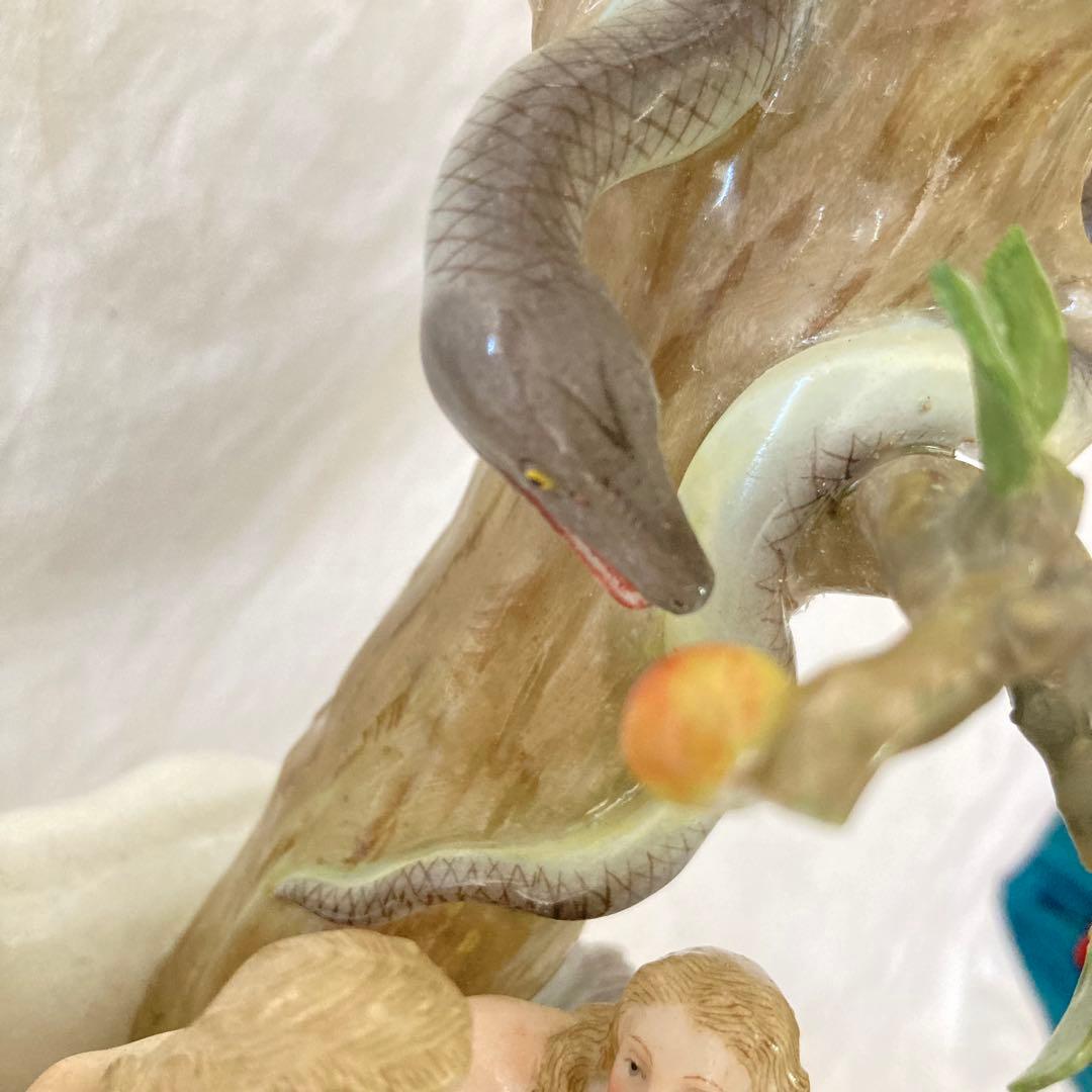 超希少【MEISSEN】 オールドマイセン アダムとイブ フィギュリン 置物