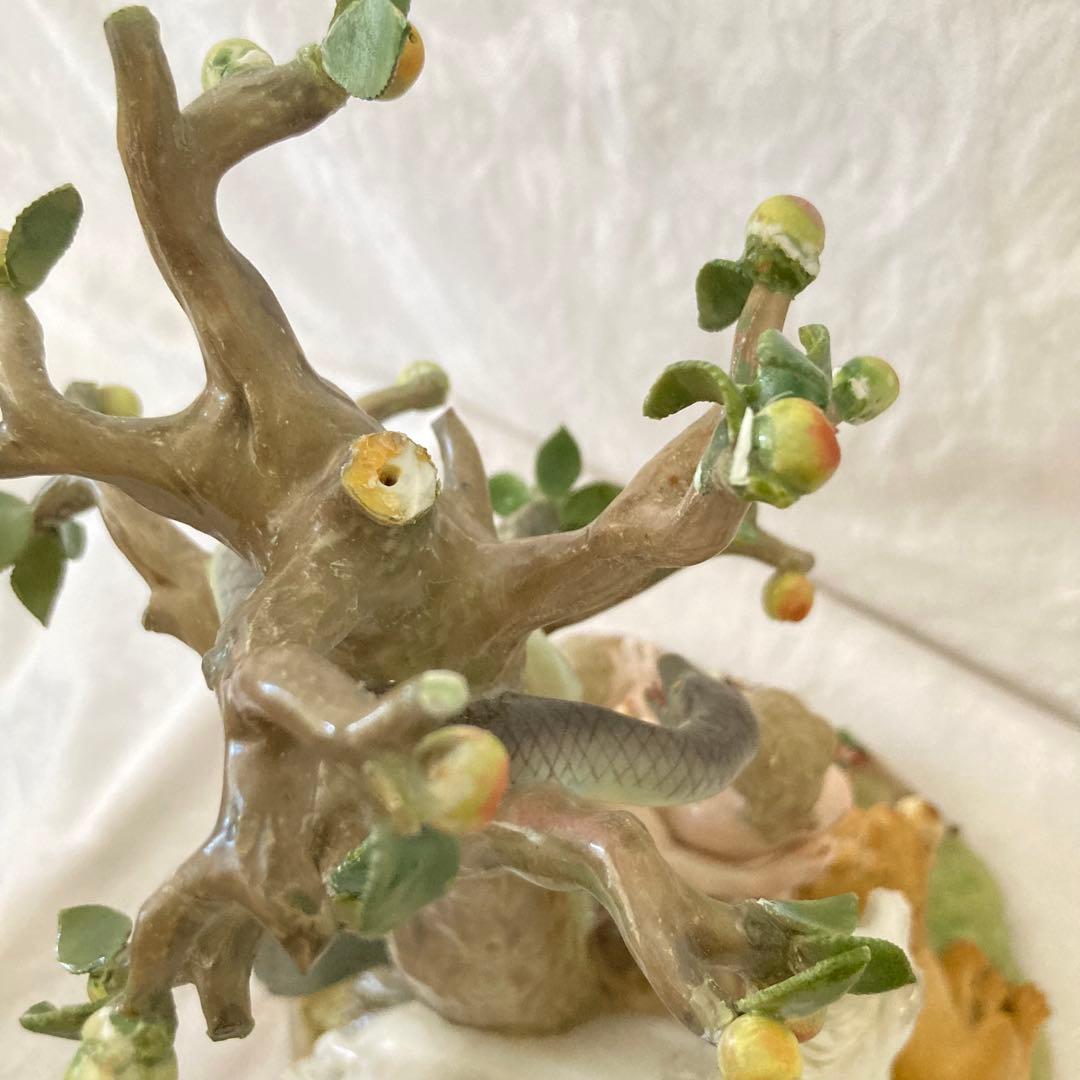 超希少【MEISSEN】 オールドマイセン アダムとイブ フィギュリン 置物