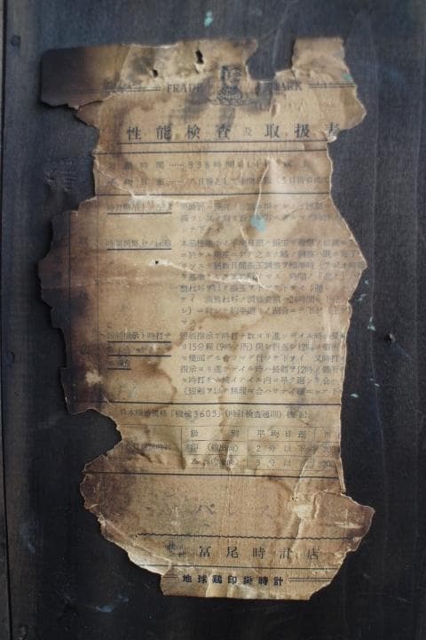 アンティーク アールデコ 冨尾時計地球鶏マーク 掛け時計 柱時計 振り子