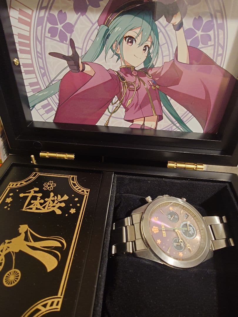SEIKO クロノグラフ 初音ミク　千本桜　オルゴールケース付
