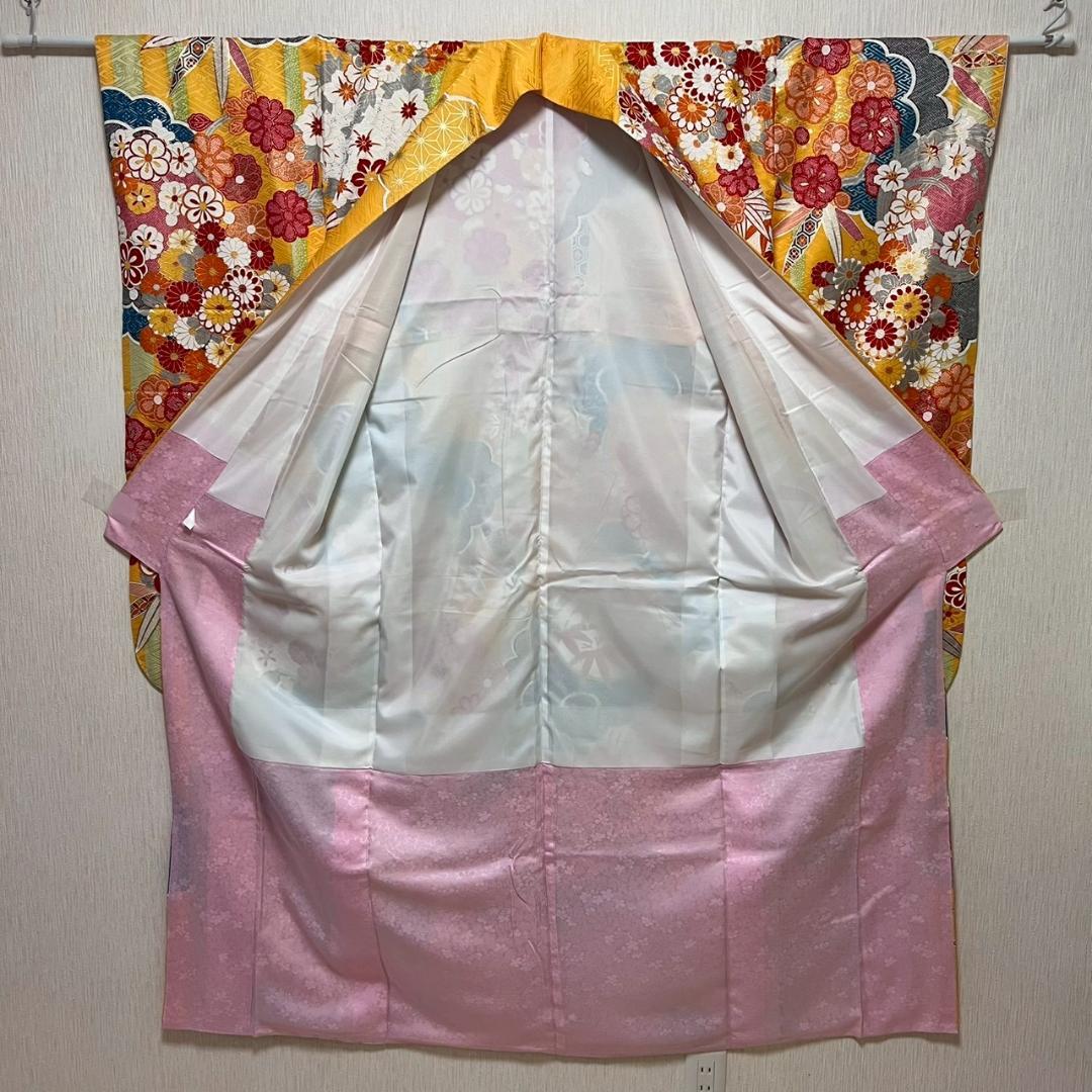 KJ2519 振袖 身丈169.5cm 正絹 着物 成人式 トールサイズ