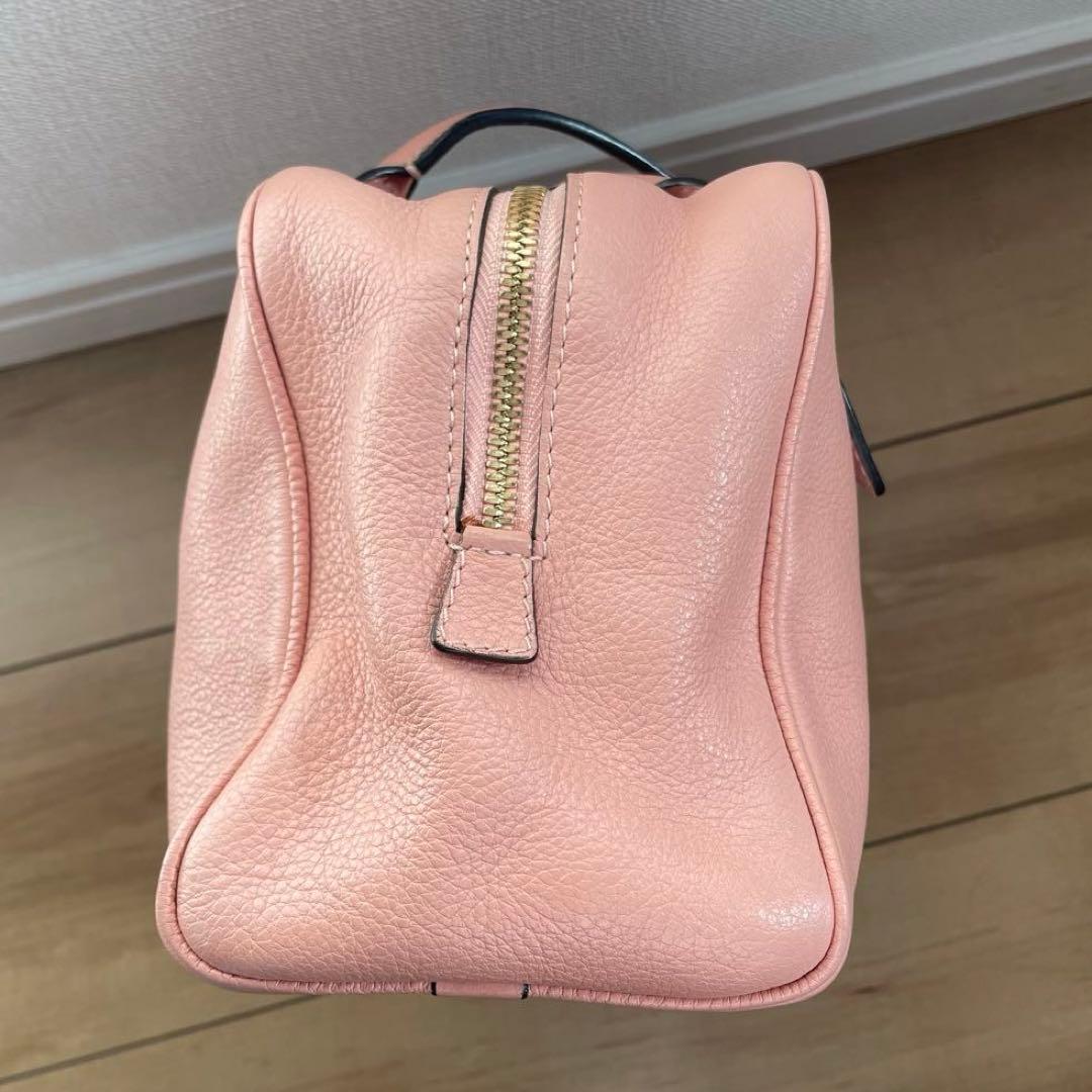 ロエベ　ヘリテージ　ハンドバッグ　ミニボストン　ロゴ型押し