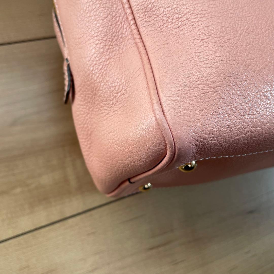 ロエベ　ヘリテージ　ハンドバッグ　ミニボストン　ロゴ型押し