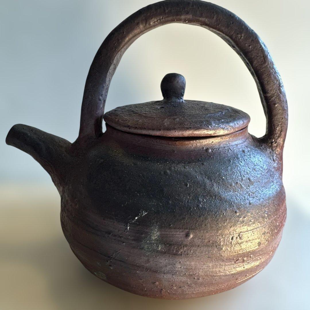 【故島武巳】南蛮焼.穴窯.希少品.焼締め按瓶と湯呑みのセット