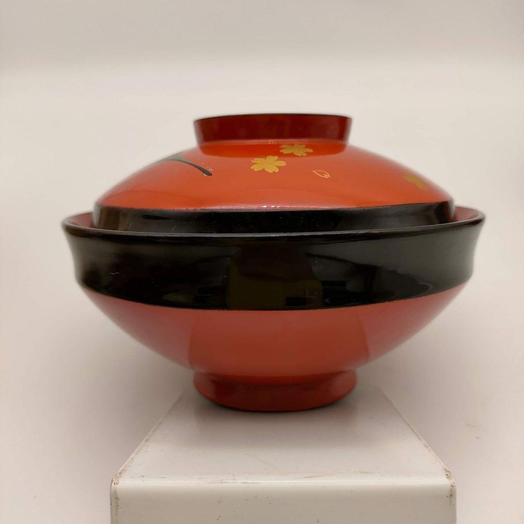 ② 會津塗 塗師 渡部喜三郎 本漆 蓋付き椀 堅地仕上 骨董 フォロー割