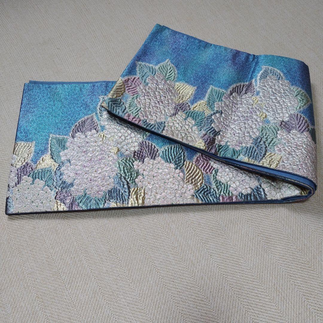 振袖５点セット　正絹　青色　HANAE MORI　成人式