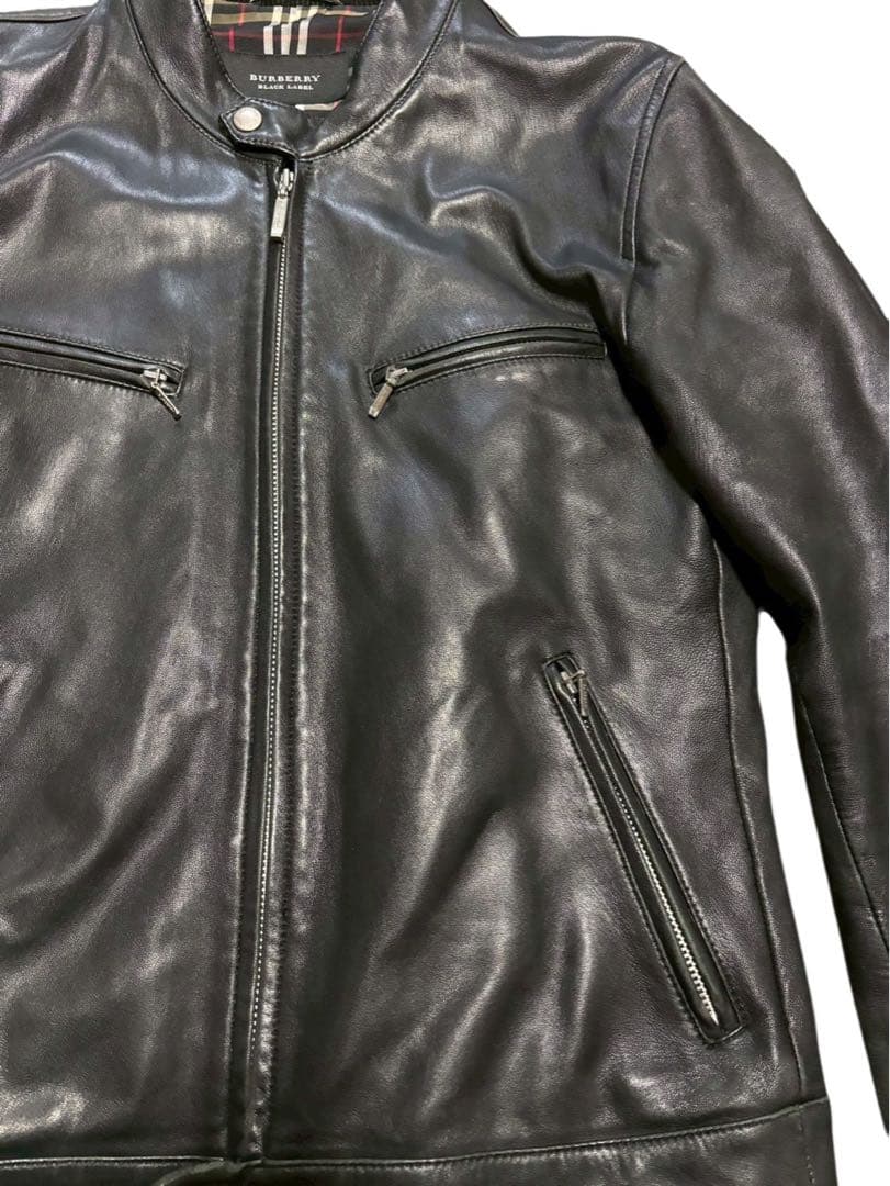 【大特価】　Burberry バーバリー　ライダースジャケット　羊革　Mサイズ