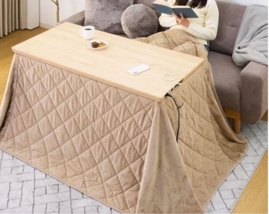 ホームコーディ USBコンセント付きこたつ（高さ調整可）　希望者には布団を