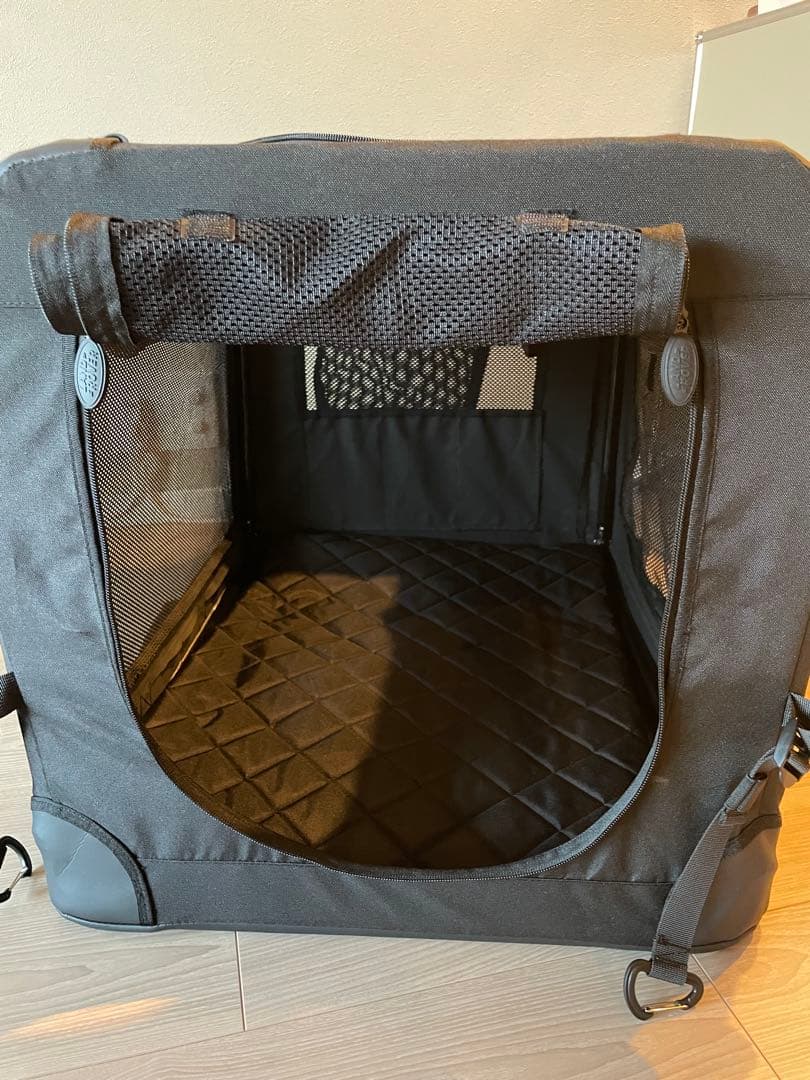 中型犬用メッシュ窓付きキャリーバッグ (フォルダブルペットキャリア)折り畳み式