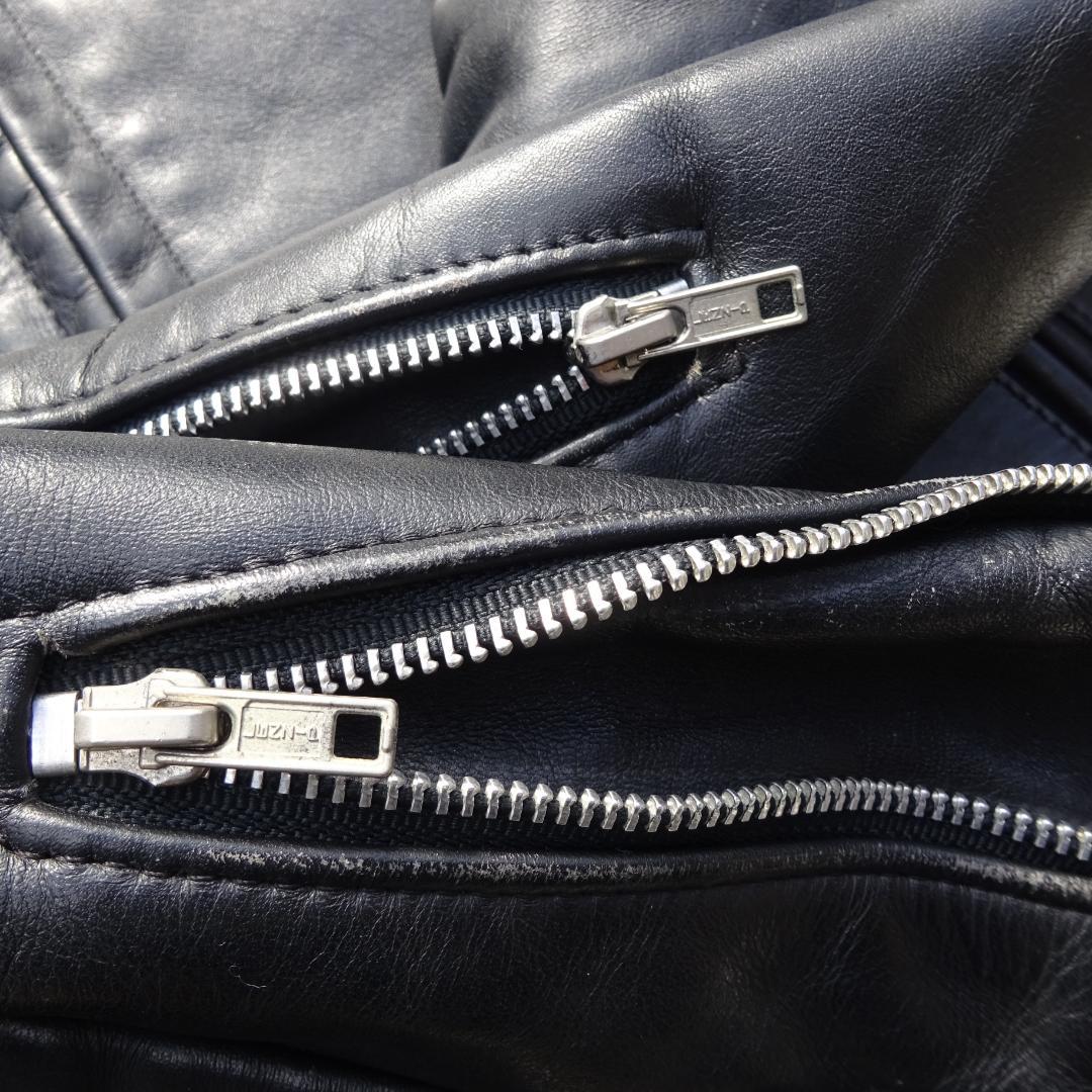 ショットUSA製641 LENZIP シングルライダース立ち襟 36ライナーなし