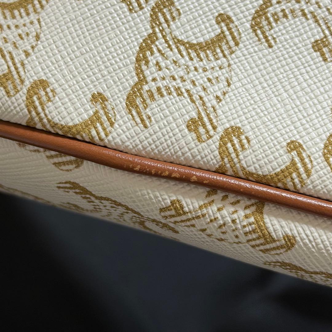 CELINE セリーヌ AVA トリオンフキャンバス ハンドバッグ ホワイト