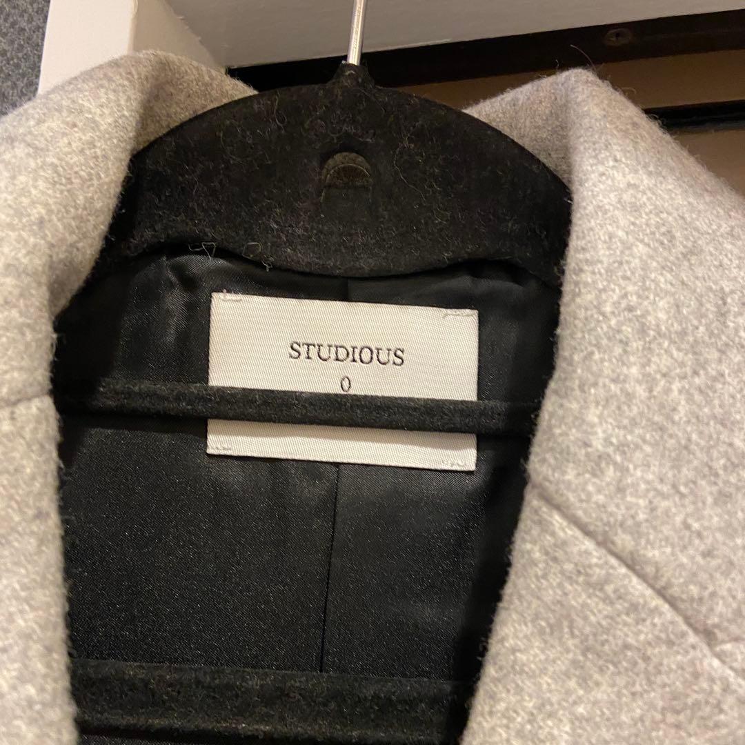 STUDIOUS グレー ダブルブレスト チェスターコート サイズ0